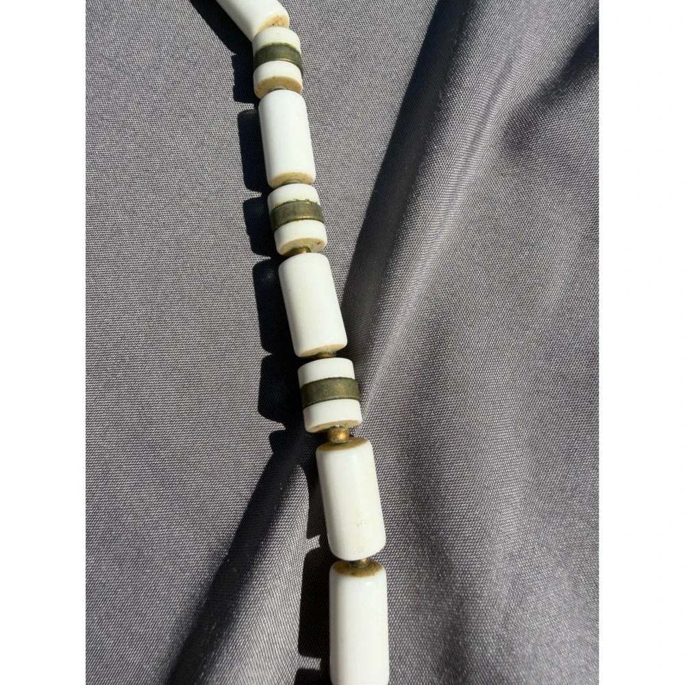 Vintage Bovine Bone Cylinder Bead Necklace 28